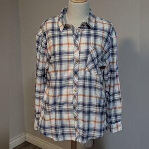 Women's Thread Supply long sleeve light flannel button down shirt size Small